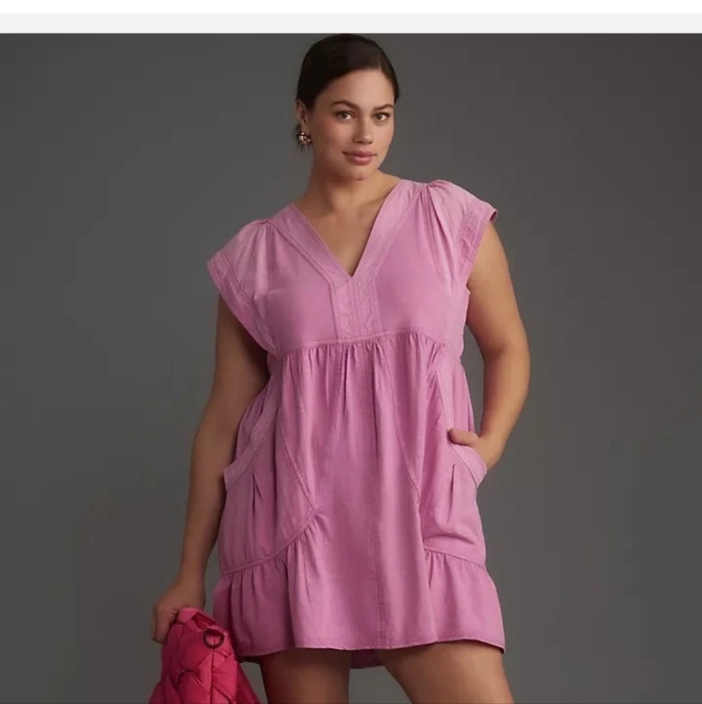 Daily Practice By Anthropologie Pink V-Neck Women's Dress; NWOT; Size 1X